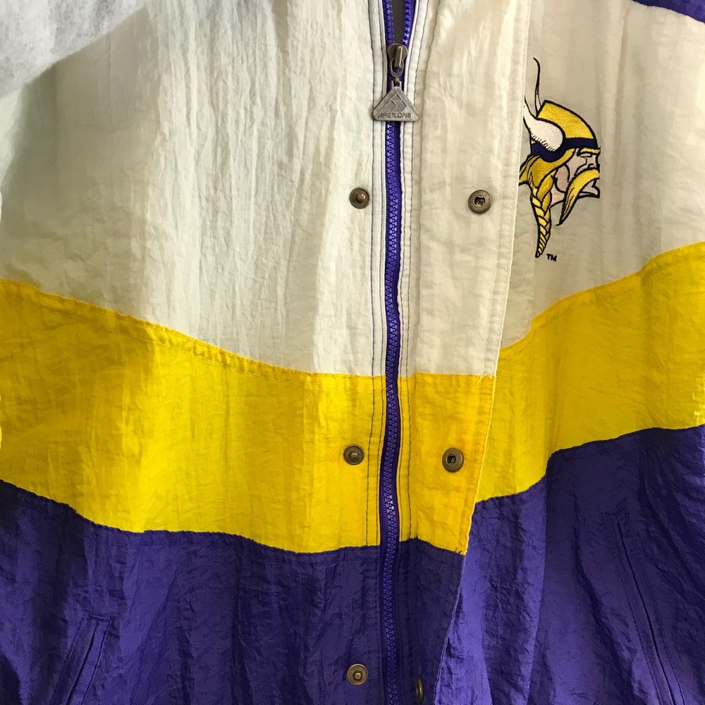 Vintage Minnesota Vikings APEX ONE NFL Track Jacket Windbreaker Purple M - Picture 3 of 11